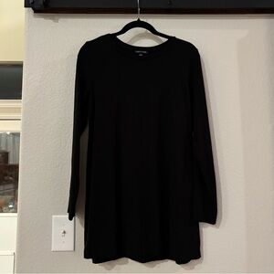 Eileen Fisher Black Tunic Top Long Sleeve Small